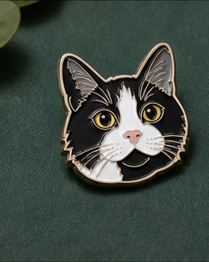 Convert a pet portrait into a clean collectible pin.