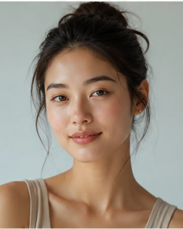 Create a rested portrait with restrained age adjustment.
