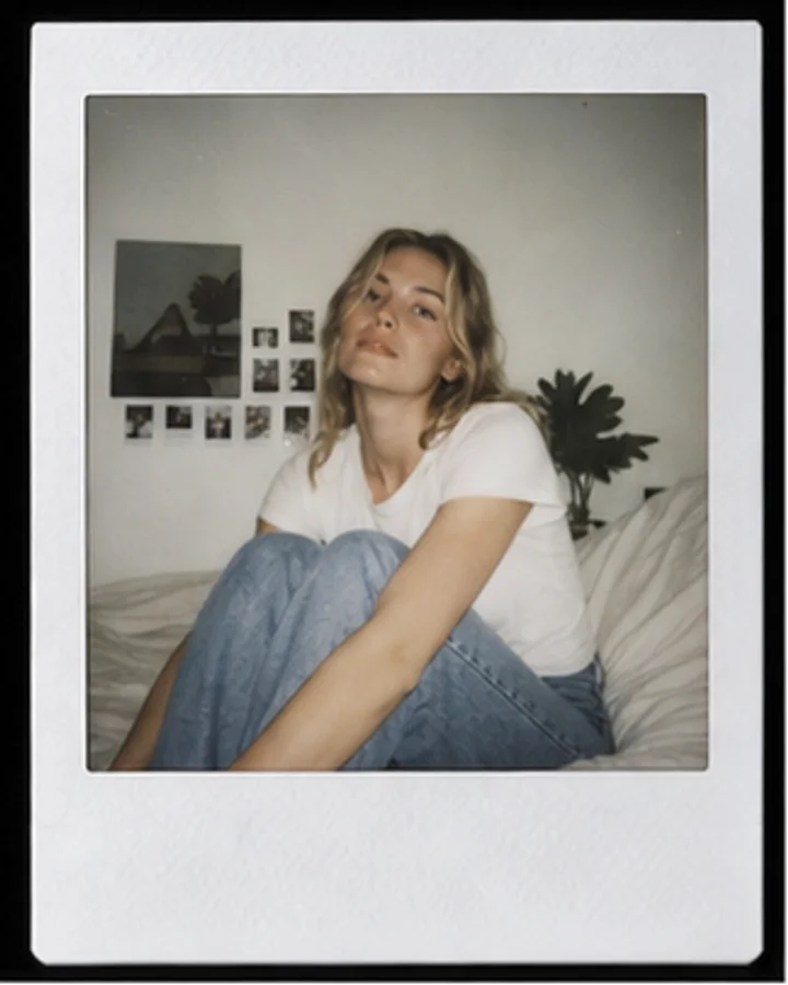 Add soft instant-film color, grain, and a clean border.