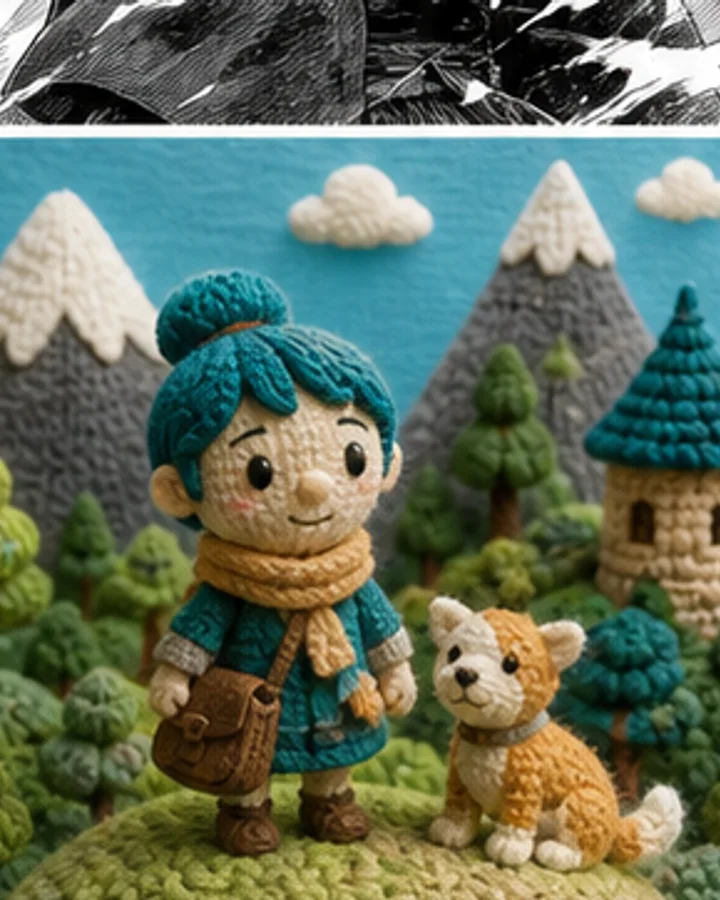 Rebuild the image as a detailed handcrafted yarn miniature.