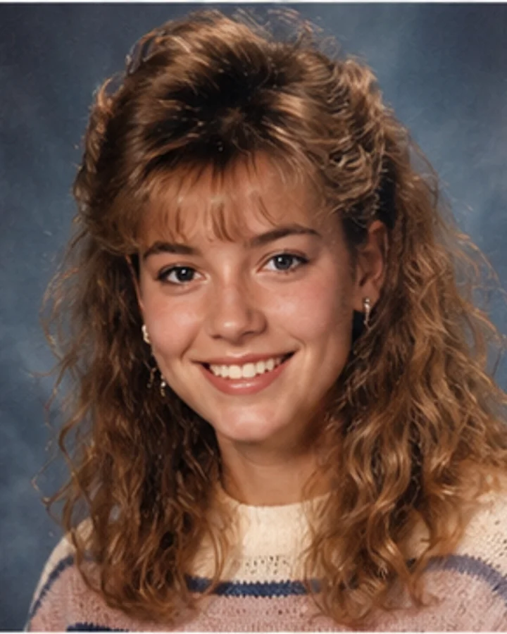 Recreate the soft flash and texture of a classic yearbook portrait.