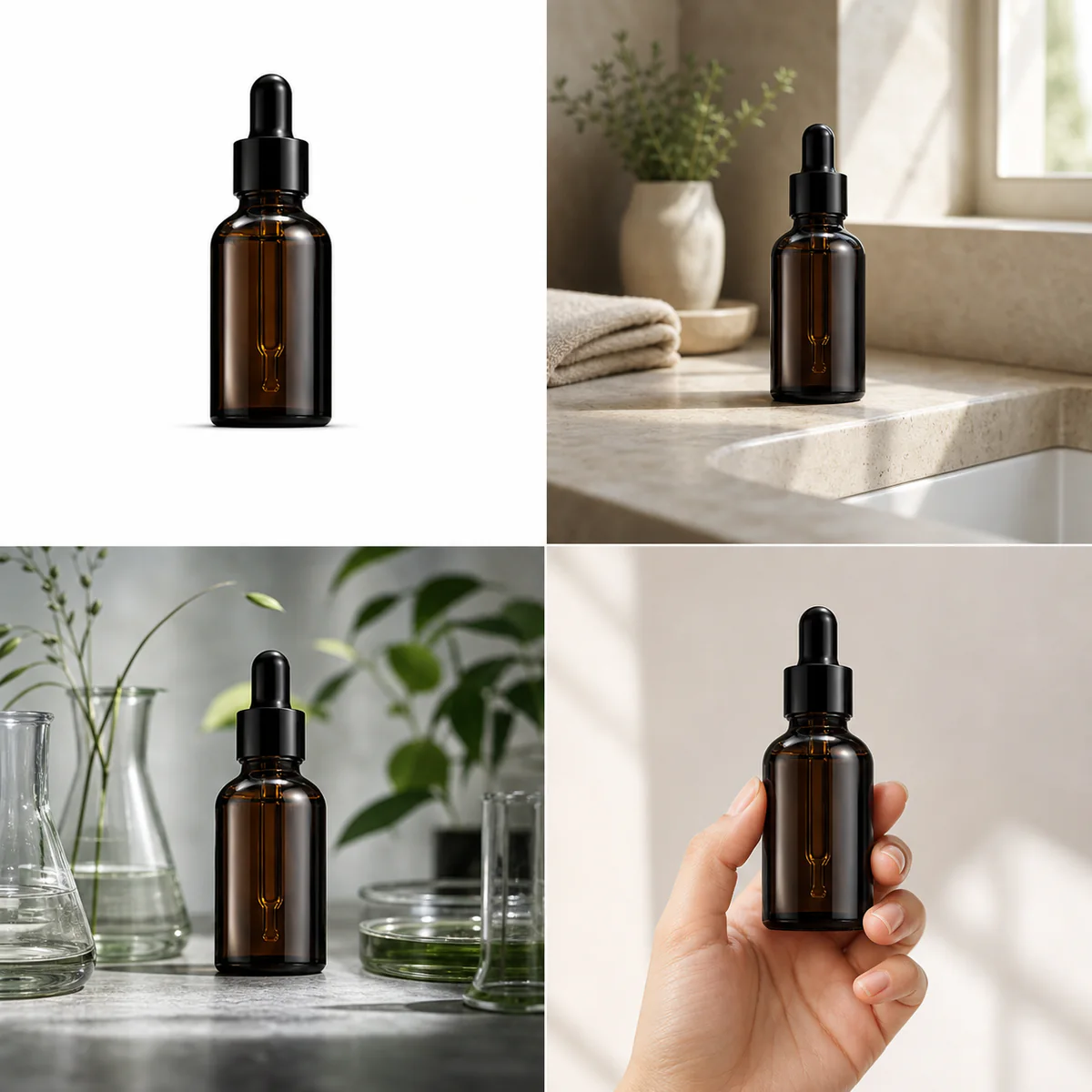 Amber serum listing workflow · Editorial image set